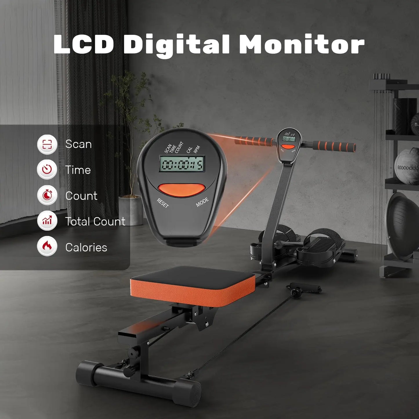 Magnetic Rowing Machine, Rowing Machines for Home Gym, 160KG/350 LBS Weight Capacity, 16 Levels of Quiet Resistance
