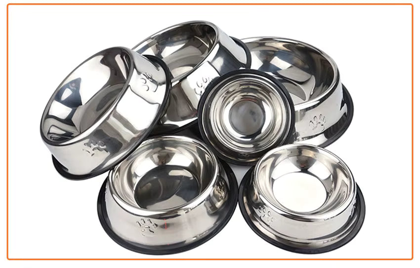 Paw Stainless Steel Pet Dog Bowl Feeder Skidproof Anti-Ant Shape Cat Dog Bowls Food Accessories Pet Supplies 6 Sizes