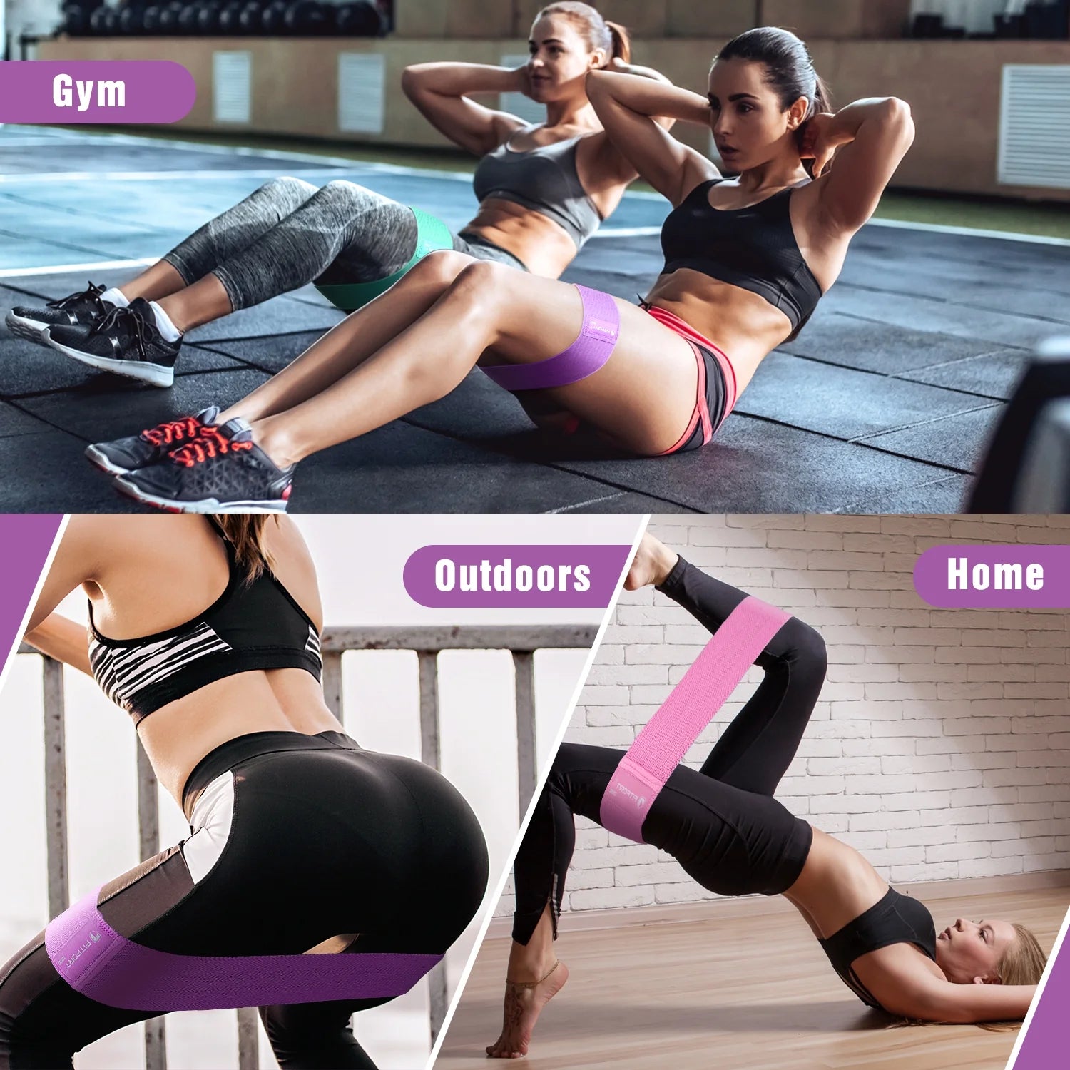 Professional Resistance Bands for Lower Body Workouts - Non-Slip Elastic Booty Bands, Three Resistance Levels for Women’s Fitness and Glute Training