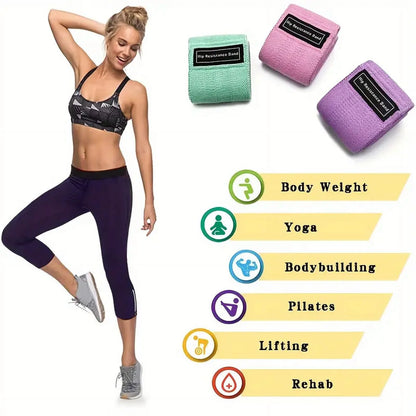 AR Ticktrove Fabric Resistance Bands for Legs and Butt Home Workout - Non Slip Booty Bands Set