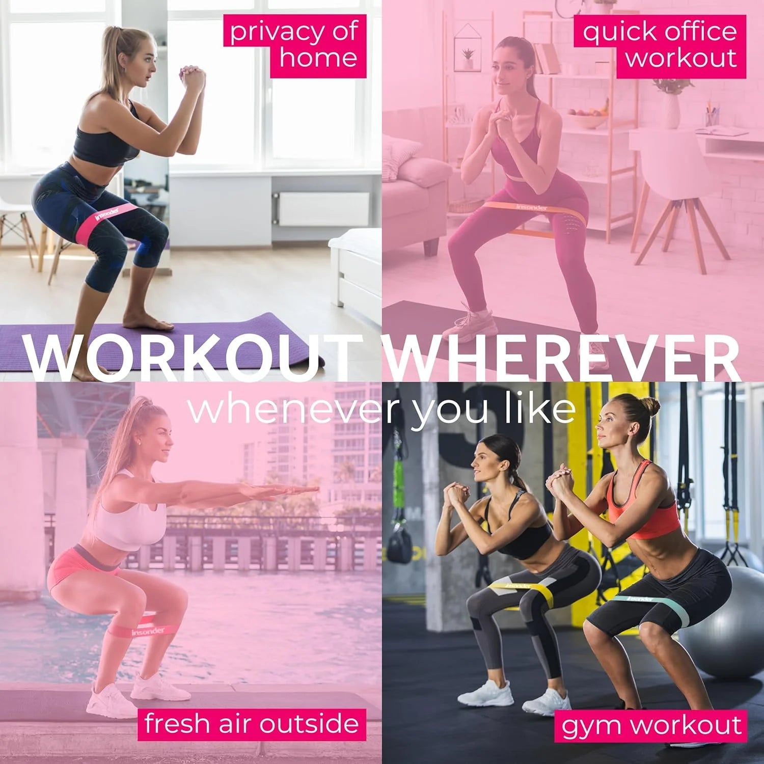 Burn Bands Resistance Loop Bands Set of 5 with Carry Bag