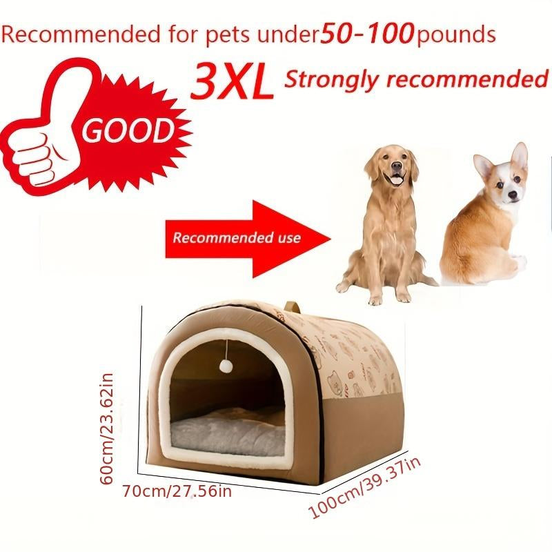 1Pc Winter Warm Removable Washable Dog Bed, All Seasons Universal, Pet Sleeping Nest, Suitable for Large Dog