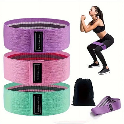 AR Ticktrove Fabric Resistance Bands for Legs and Butt Home Workout - Non Slip Booty Bands Set