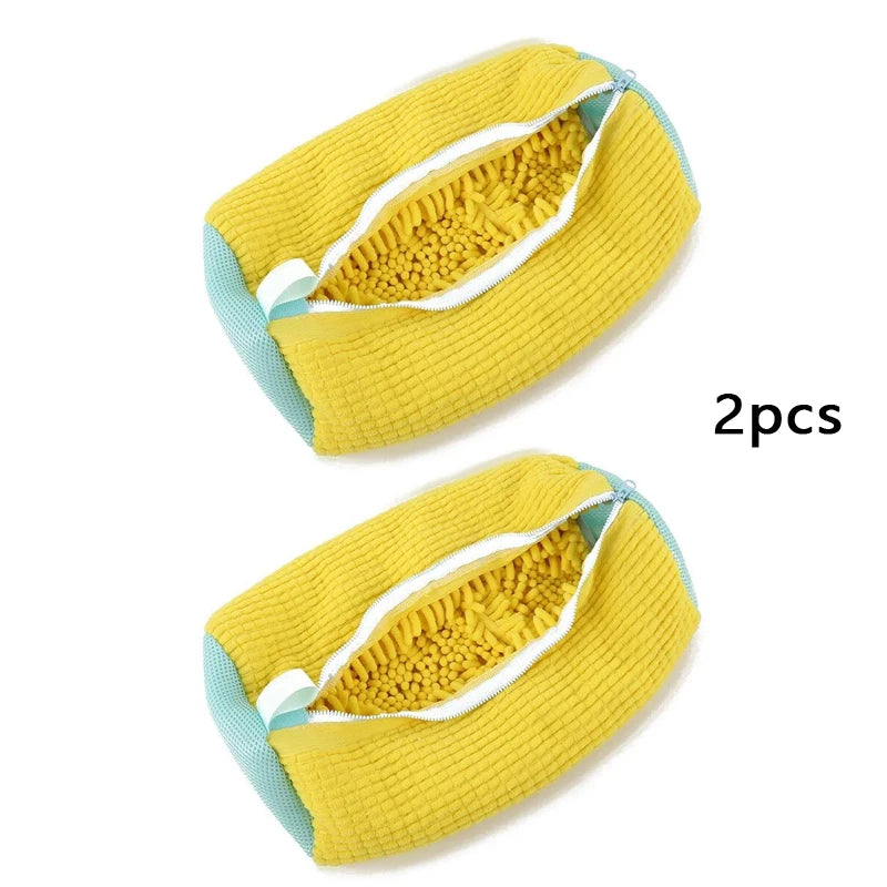 Wash Bag Padded Net Laundry Shoes Protector Fluffy Fibers Polyester Washing Shoes Machine Friendly Laundry Bag Drying Bags