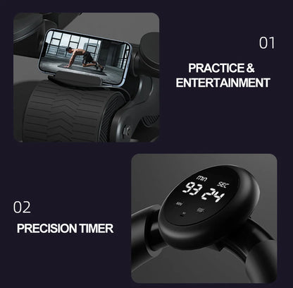 Abdominal Wheel Elbow Support Automatic Rebound Core Muscle Ab Trainer with Counter Display Fitness Exercise Roller Wheel