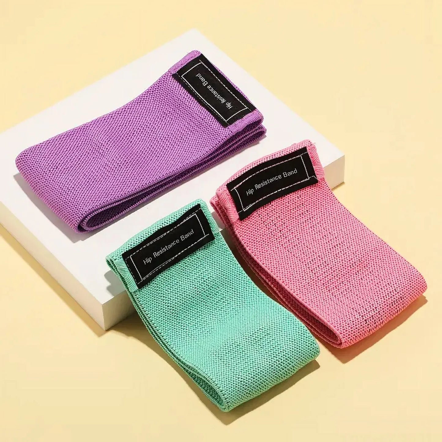 AR Ticktrove Fabric Resistance Bands for Legs and Butt Home Workout - Non Slip Booty Bands Set