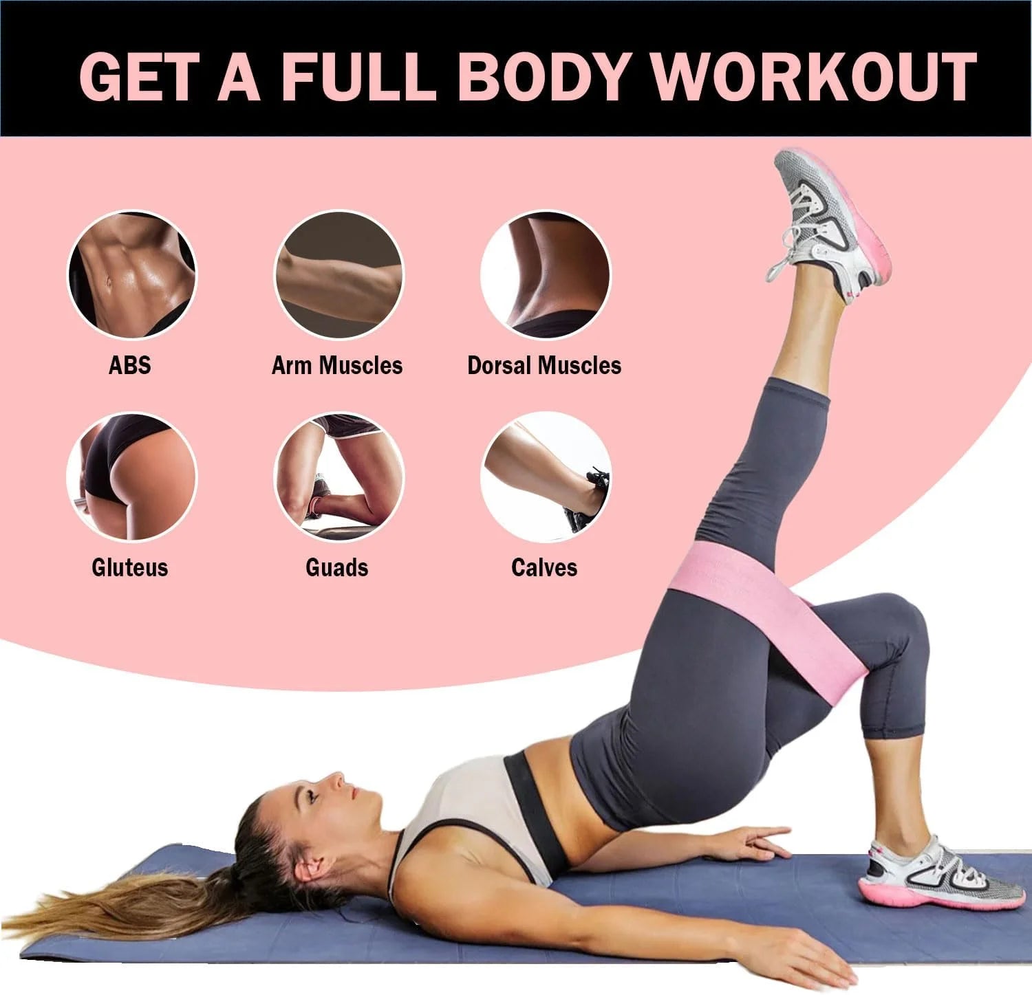 Burn Bands Resistance Loop Bands Set of 5 with Carry Bag