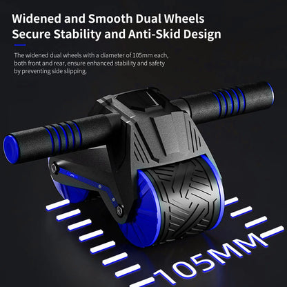 Grencareu Advanced Automatic Rebound Roller Wheel with Ergonomic Handle, Mat, and Core Strengthening Features