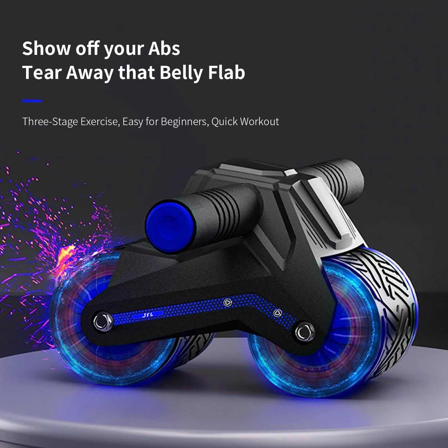 Grencareu Advanced Automatic Rebound Roller Wheel with Ergonomic Handle, Mat, and Core Strengthening Features