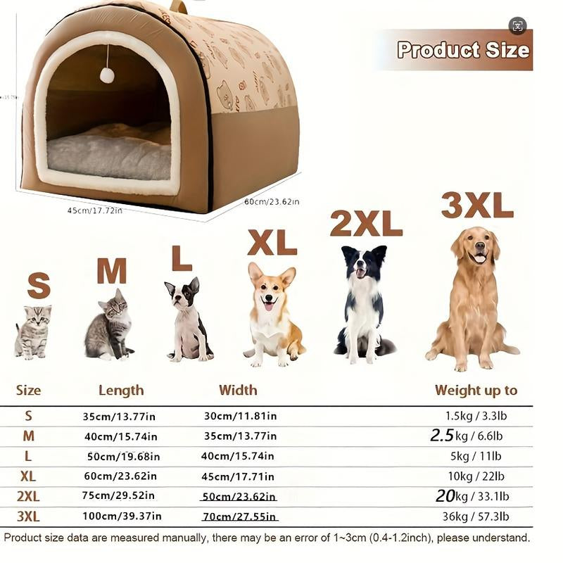 1Pc Winter Warm Removable Washable Dog Bed, All Seasons Universal, Pet Sleeping Nest, Suitable for Large Dog