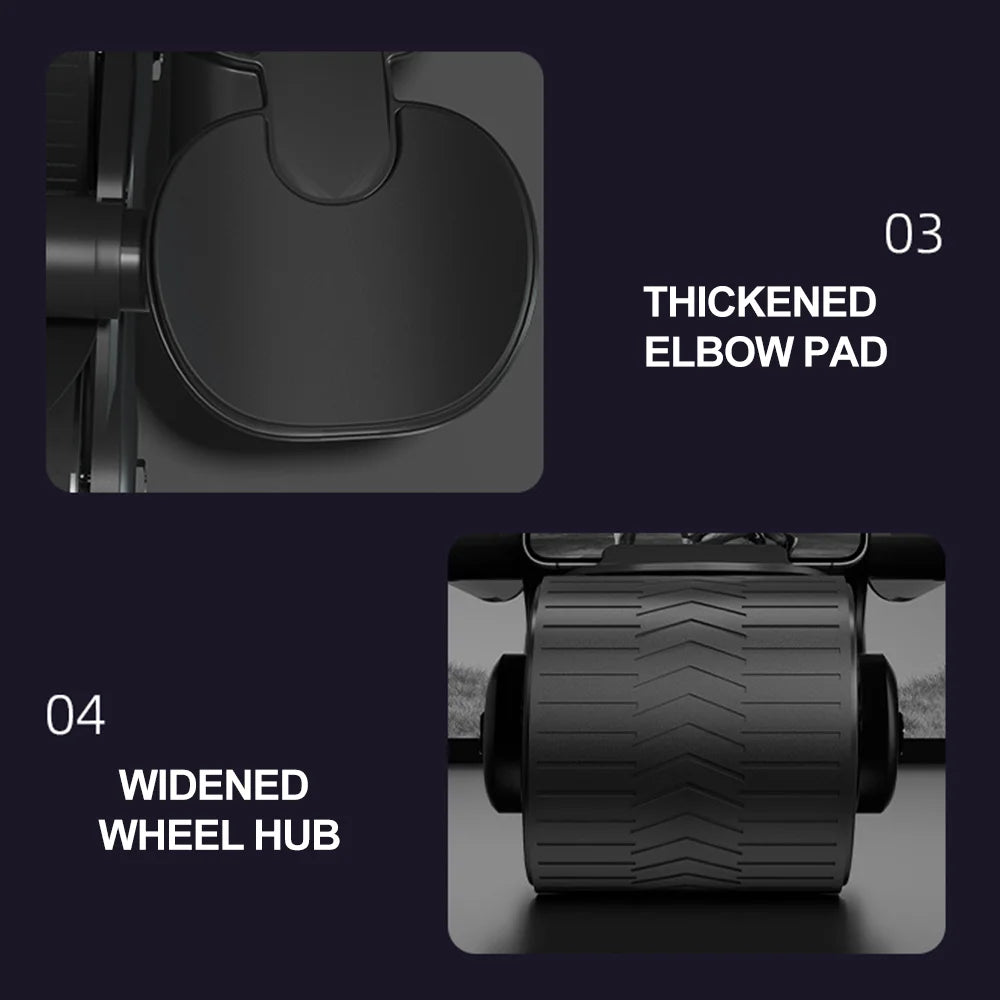 Abdominal Wheel Elbow Support Automatic Rebound Core Muscle Ab Trainer with Counter Display Fitness Exercise Roller Wheel