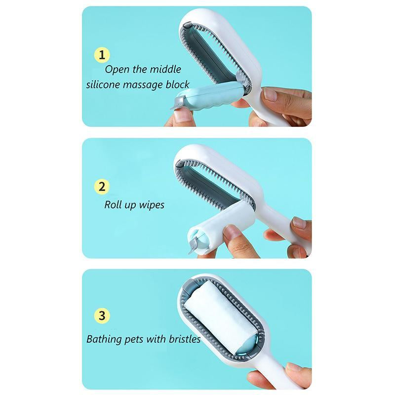 Cat Brush, Pet Grooming Comb, Pet Hair Removal Comb with Built-In Water Tank, Double-Sided Pet Hair Cleaning Brush, Pet Supplies