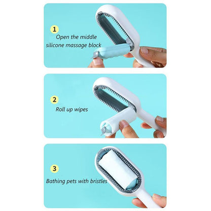 Cat Brush, Pet Grooming Comb, Pet Hair Removal Comb with Built-In Water Tank, Double-Sided Pet Hair Cleaning Brush, Pet Supplies