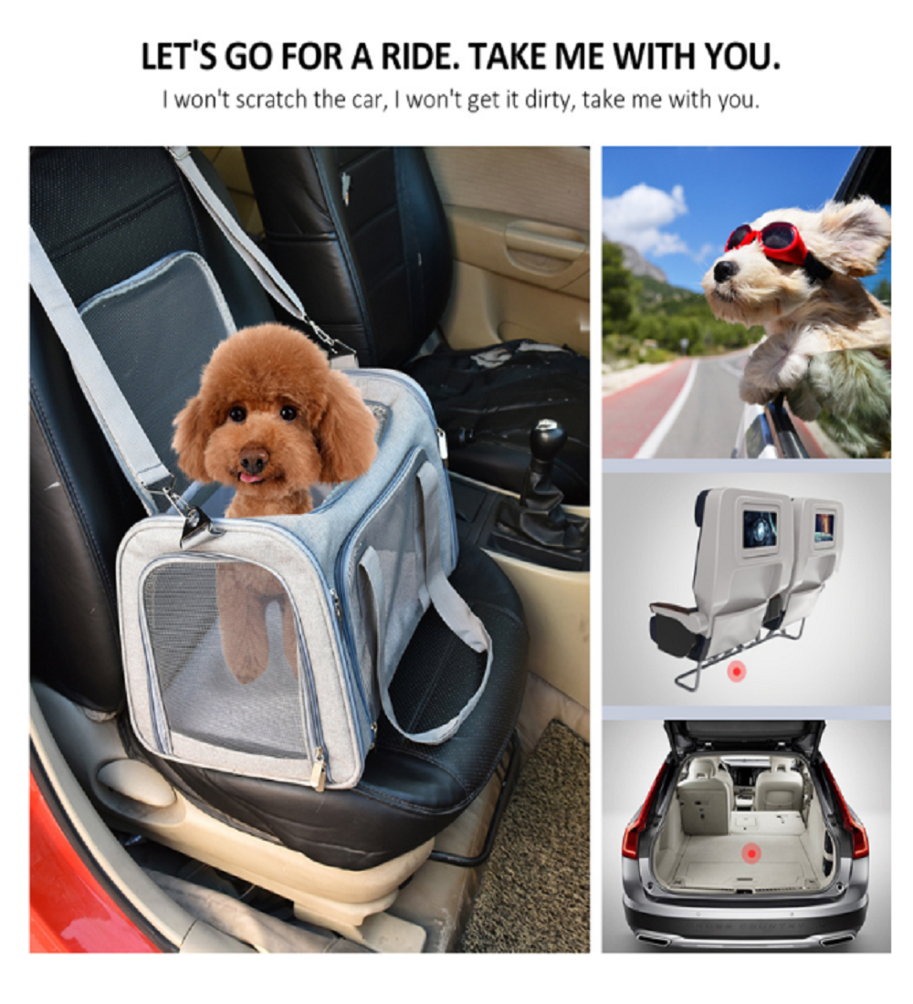 Pauflask Pet Carrier for Small and Medium dogs cats, Airline Approved