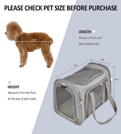 Pauflask Pet Carrier for Small and Medium dogs cats, Airline Approved