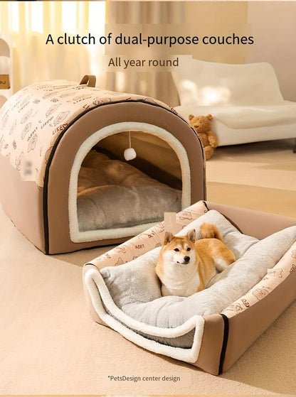 1Pc Winter Warm Removable Washable Dog Bed, All Seasons Universal, Pet Sleeping Nest, Suitable for Large Dog