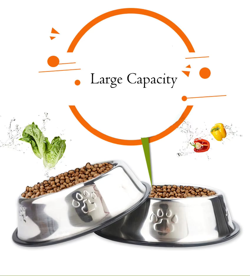 Paw Stainless Steel Pet Dog Bowl Feeder Skidproof Anti-Ant Shape Cat Dog Bowls Food Accessories Pet Supplies 6 Sizes