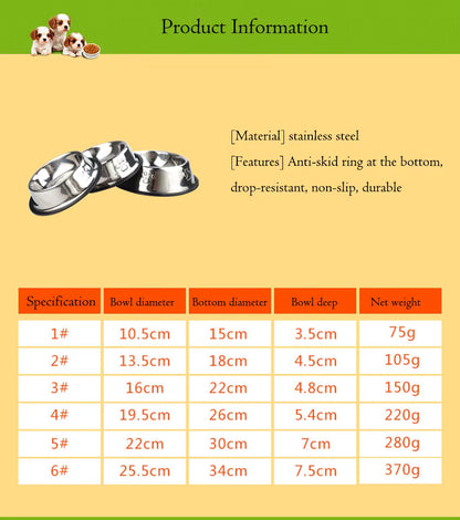 Paw Stainless Steel Pet Dog Bowl Feeder Skidproof Anti-Ant Shape Cat Dog Bowls Food Accessories Pet Supplies 6 Sizes