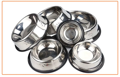 Paw Stainless Steel Pet Dog Bowl Feeder Skidproof Anti-Ant Shape Cat Dog Bowls Food Accessories Pet Supplies 6 Sizes
