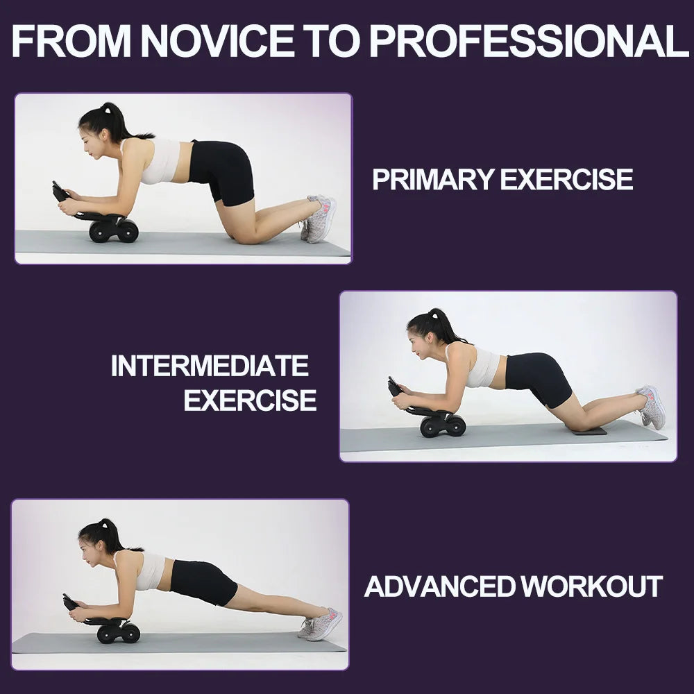 Abdominal Wheel Elbow Support Automatic Rebound Core Muscle Ab Trainer with Counter Display Fitness Exercise Roller Wheel