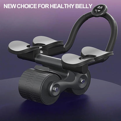 Abdominal Wheel Elbow Support Automatic Rebound Core Muscle Ab Trainer with Counter Display Fitness Exercise Roller Wheel