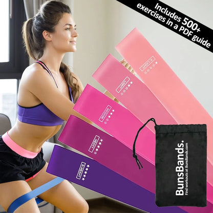 Burn Bands Resistance Loop Bands Set of 5 with Carry Bag