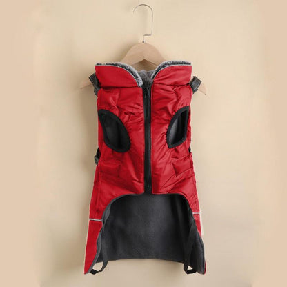 Winter Warm Pet Cloth, Winter Dog Coat, Multi-Purpose Windproof Dog Jacket with Strap, Winter Warm Fleeced Lined Dog Coat Dogs Jacket Vest with Harness Strap