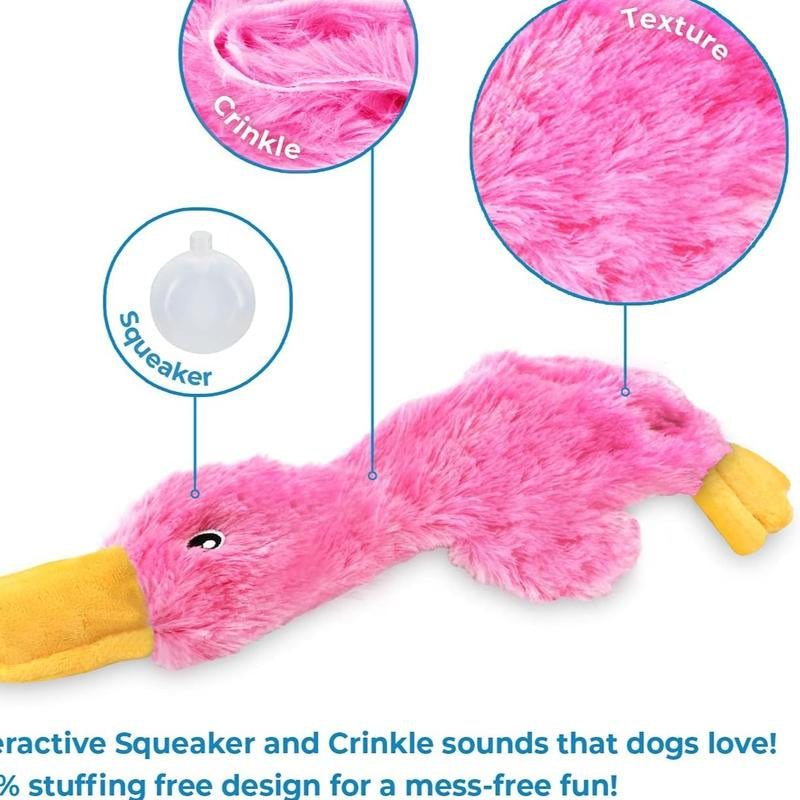 Crinkle Dog Toy for Small, Medium, and Large Breeds, Cute No Stuffing Duck with Soft Squeaker, Fun for Indoor Puppies and Senior Pups,...