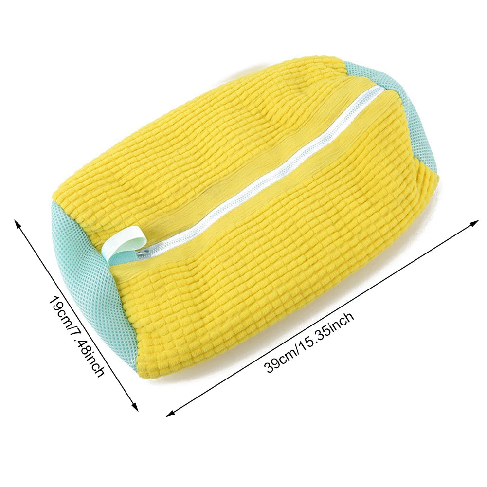Wash Bag Padded Net Laundry Shoes Protector Fluffy Fibers Polyester Washing Shoes Machine Friendly Laundry Bag Drying Bags