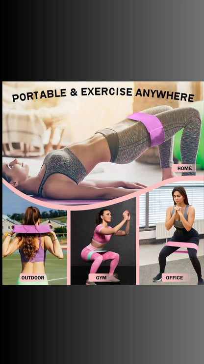AR Ticktrove Fabric Resistance Bands for Legs and Butt Home Workout - Non Slip Booty Bands Set