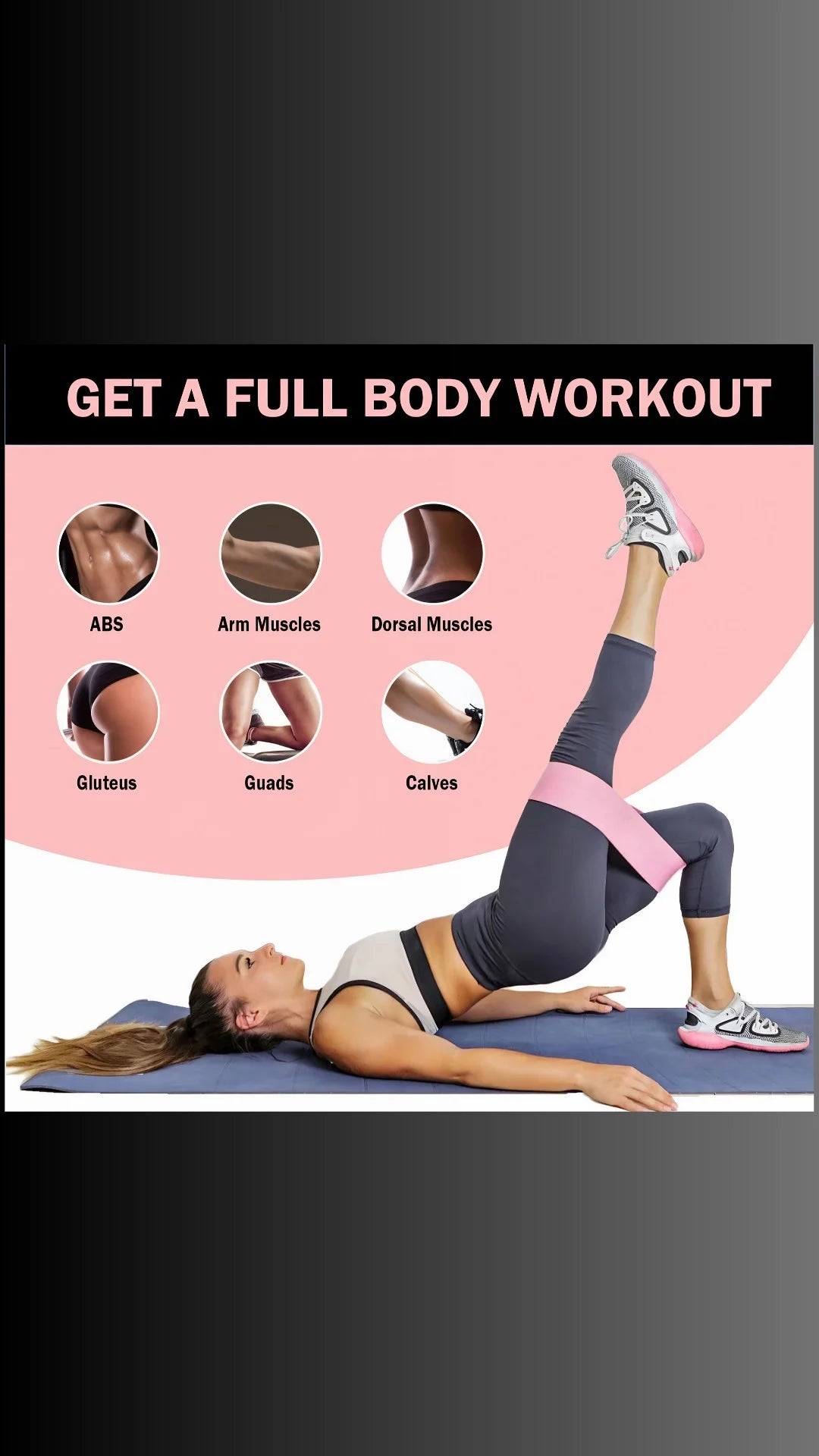 AR Ticktrove Fabric Resistance Bands for Legs and Butt Home Workout - Non Slip Booty Bands Set