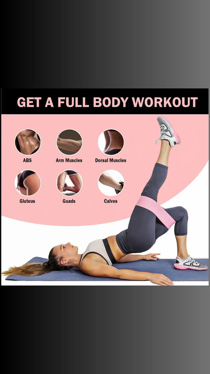 AR Ticktrove Fabric Resistance Bands for Legs and Butt Home Workout - Non Slip Booty Bands Set