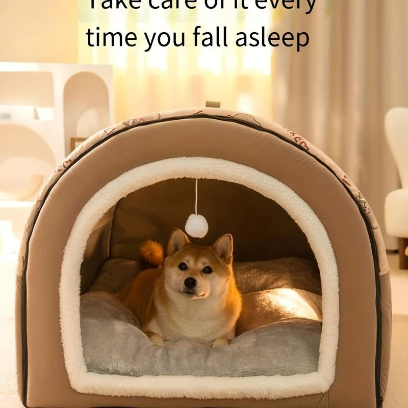 1Pc Winter Warm Removable Washable Dog Bed, All Seasons Universal, Pet Sleeping Nest, Suitable for Large Dog