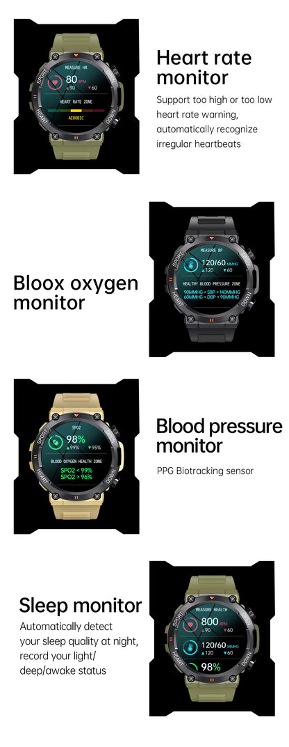 K56Pro Smart Watch for Men Heart Rate Blood Bluetooth Sport 400Mah Long Standby 1.39 Inch 360*360 HD Screen Outdoors Smartwatch