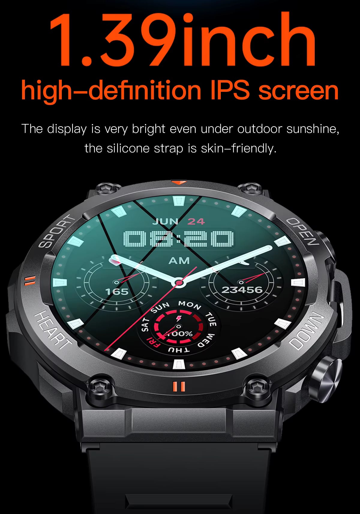 K56Pro Smart Watch for Men Heart Rate Blood Bluetooth Sport 400Mah Long Standby 1.39 Inch 360*360 HD Screen Outdoors Smartwatch
